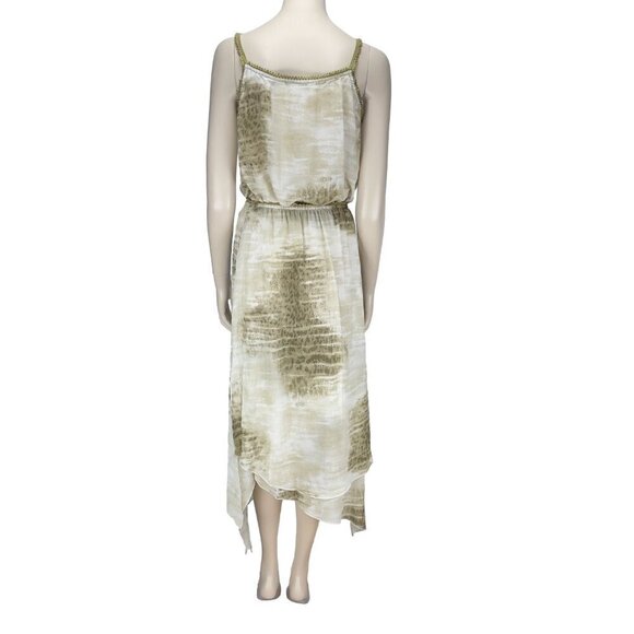 JACQUES RUC Boho Set Assymmetrical Skirt Cami Fairycore Green White sz 10 - Picture 7 of 10